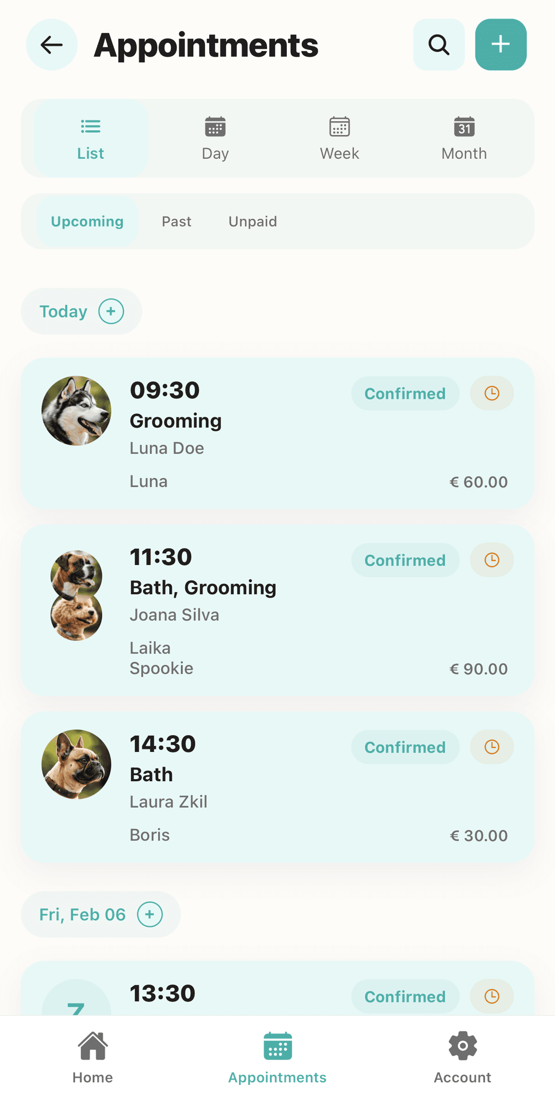 App - Appointments list